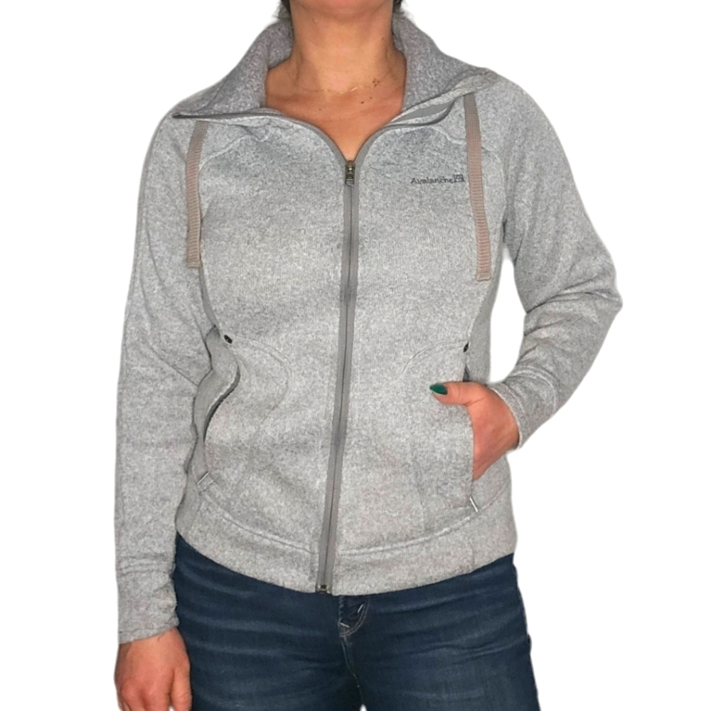 Avalanche Grey Full Zip Fleece Jacket Size Small